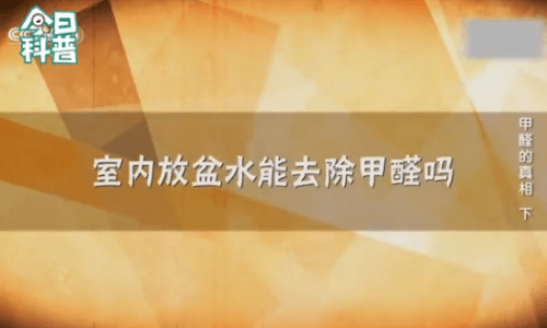央视测评：房间里面放盆水能否去除甲醛？